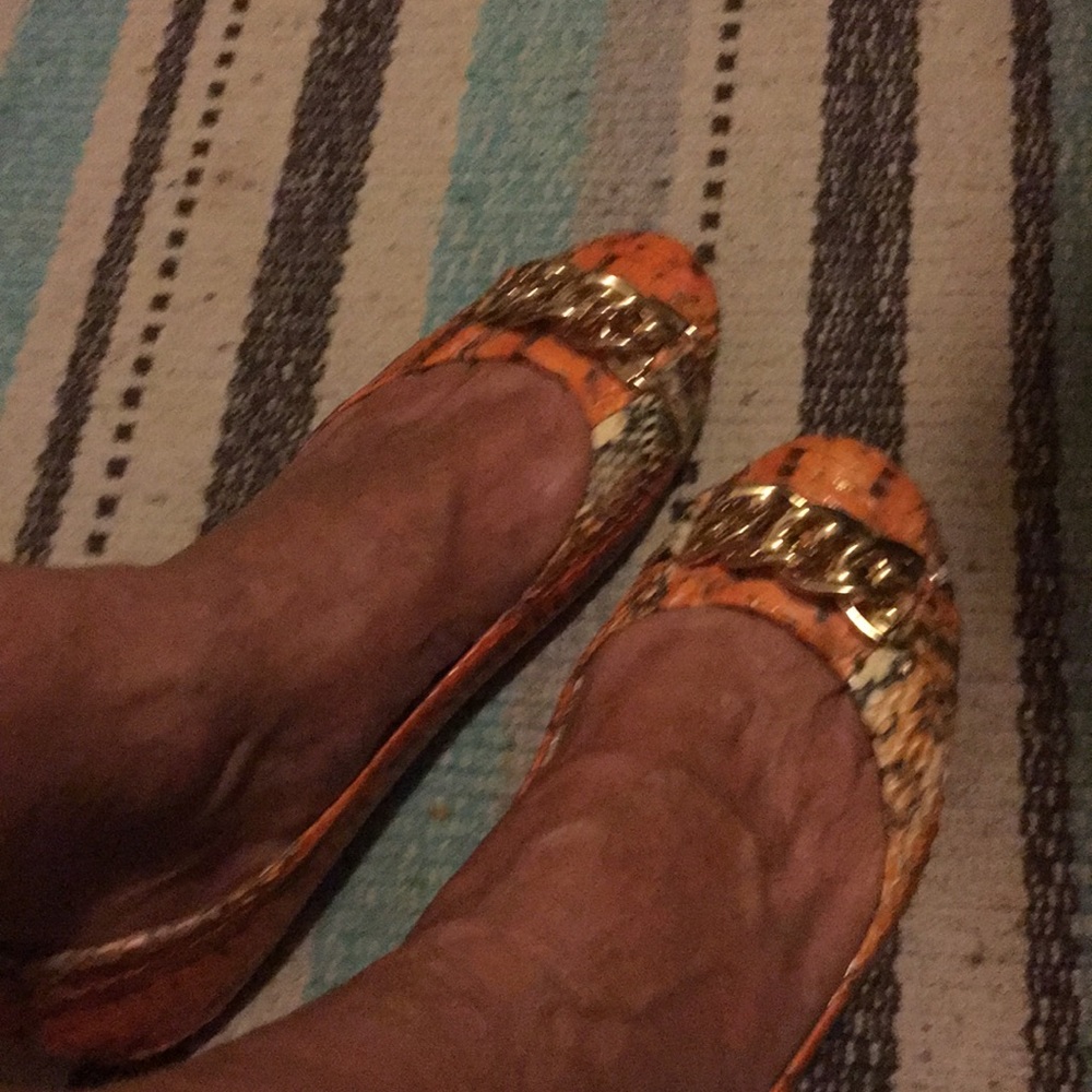 Sam Edelman faux croc/leather flats, 7 1/2m